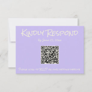 Cartons Réponse Mariage Code QR Pastel Coloré Violet Rétro