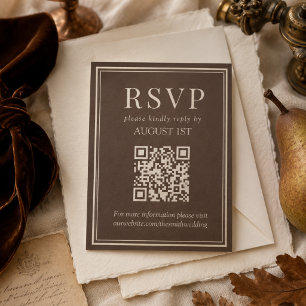 Cartons Réponse Mariage Code QR Récolte de Famille