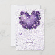 Mariage Cœur et Roses Peinture Violette