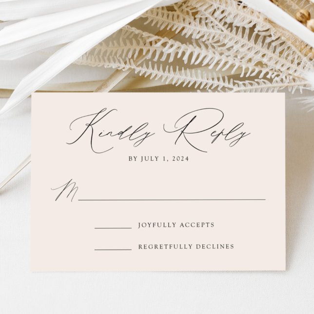 Cartons Réponse Mariage Crème Élégant Moderne (Créateur téléchargé)