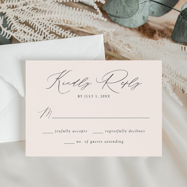 Cartons Réponse Mariage Crème Élégant Moderne (Créateur téléchargé)