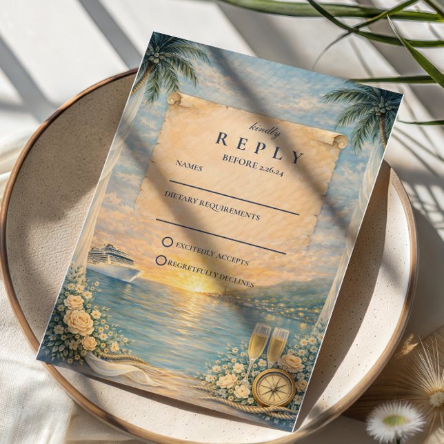 Cartons Réponse Mariage Croisière Vue sur l'Océan (Créateur téléchargé)