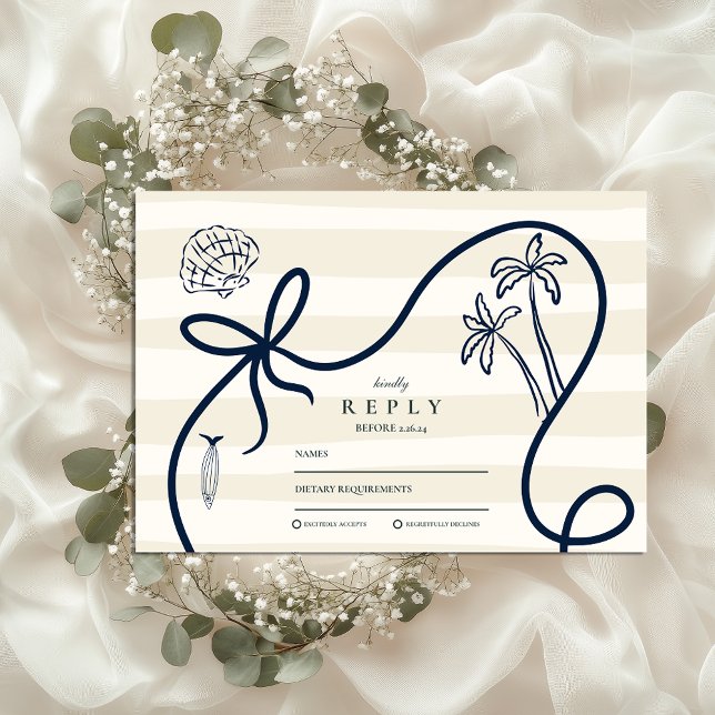 Cartons Réponse Mariage Croquis de Côte (Créateur téléchargé)