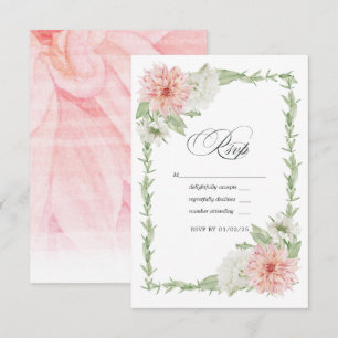 Cartons Réponse Mariage Dahlia Rose Pâle Pastel