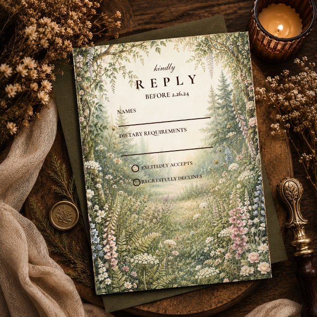 Cartons Réponse Mariage dans la forêt enchantée (Créateur téléchargé)