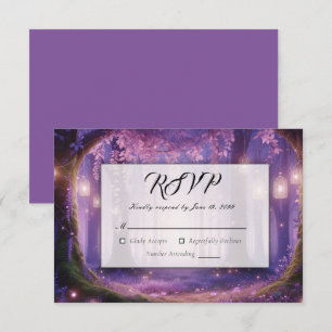 Cartons Réponse Mariage dans la Forêt Enchantée de Violet à Minuit