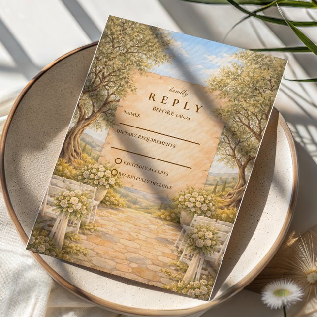 Cartons Réponse Mariage dans un oliveraie espagnol (Créateur téléchargé)
