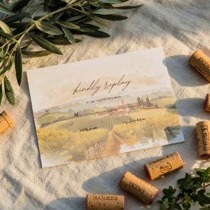 Cartons Réponse Mariage dans un vignoble toscan   Campagne italien