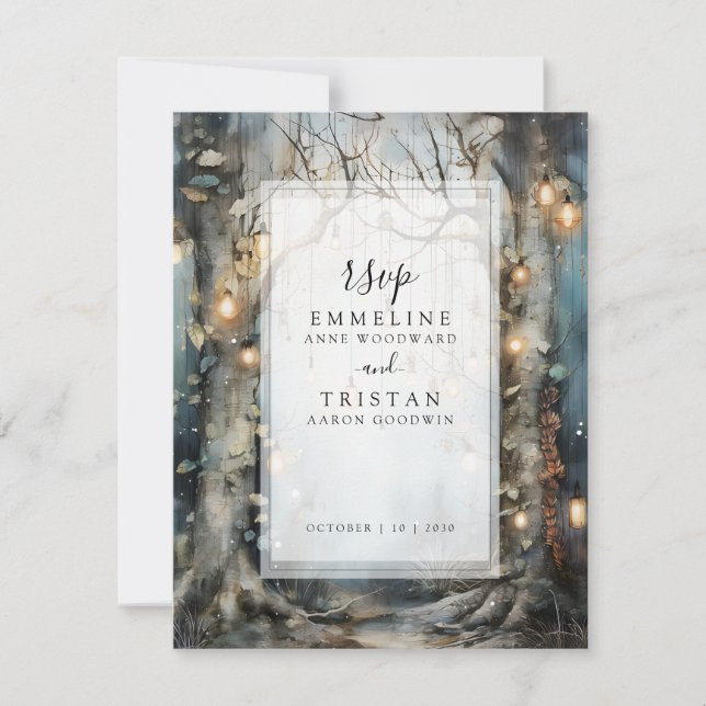 Cartons Réponse Mariage dans une forêt enchantée (Devant)