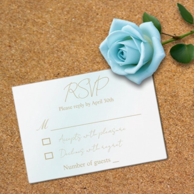 Cartons Réponse Mariage d'aquarelle bleu (Créateur téléchargé)