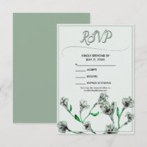 Mariage d'aquarelle florale Sage Green