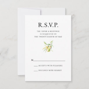 Cartons Réponse Mariage d'aquarelle méditerranéenne romantique