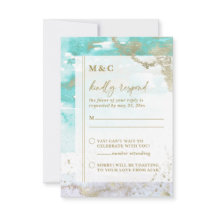 Mariage d'art Abstrait chic Turquoise Lavender Gol