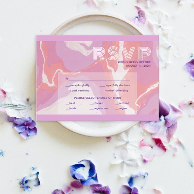 Cartons Réponse Mariage d'art Abstrait Pink Pastel (Créateur téléchargé)