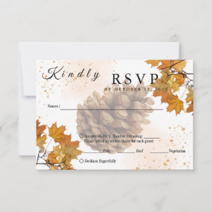 Cartons Réponse mariage d'automne Brown