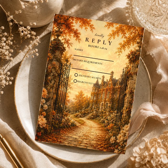 Cartons Réponse Mariage d'automne vintage (Créateur téléchargé)
