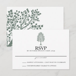 Cartons Réponse Mariage de Aspen vert Sage