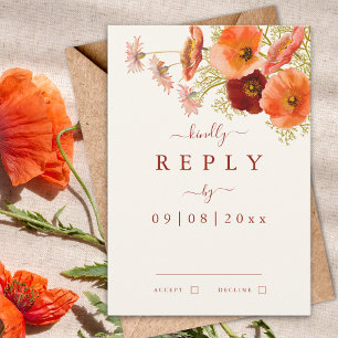 Cartons Réponse Mariage de automne Fleur sauvage Boho