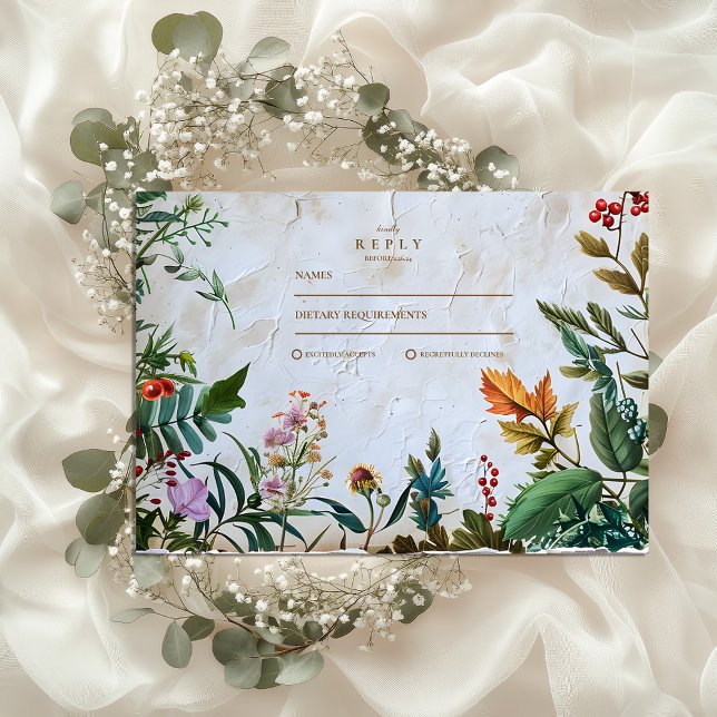 Cartons Réponse Mariage de Berry Botanique Coloré (Créateur téléchargé)
