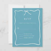 Mariage de bordure de script Whimsical bleu