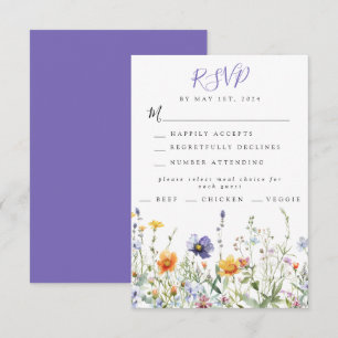 Cartons Réponse Mariage de champ fleur sauvage