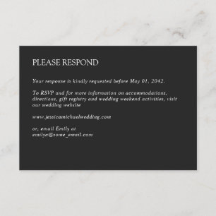 Cartons Réponse Mariage de charbon de bois minimal moderne