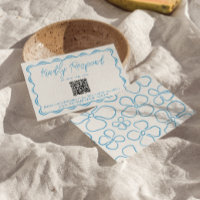 Mariage de code QR Bleu Méditerranéen
