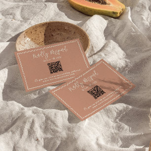 Cartons Réponse Mariage de code QR dessiné à la main