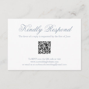 Cartons Réponse Mariage de code QR officiel Dusty bleu traditionne
