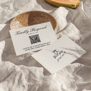 Cartons Réponse Mariage de code QR unique écrit à la main