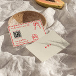 Cartons Réponse Mariage de code QR unique et original<br><div class="desc">Une simple et élégante calligraphie ment vert et jaune rétro mariage rsvp carte. Il a un vintage laiteux moderne avec un rouge brillant, écriture manuscrite et des éléments dessinés à la main. Et du code QR personnalisable. Minimaliste et chic avec des lettres audacieuses et rétro. Il est entièrement modifiable en...</div>