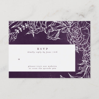 Cartons Réponse Mariage de code QR violet romantique de la couronn