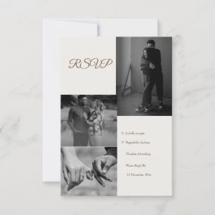 Cartons Réponse Mariage de collection photo moderne