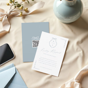 Cartons Réponse Mariage de crête de monogramme à main et à ruban