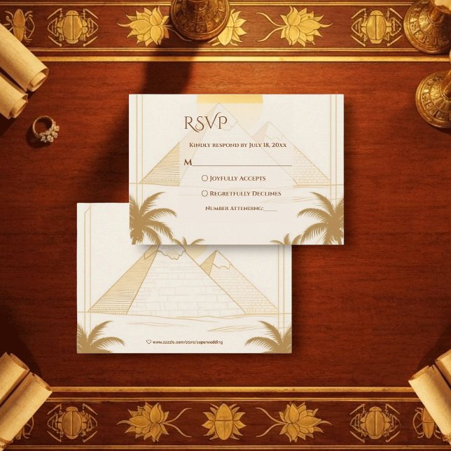 Cartons Réponse Mariage de destination aux pyramides de Gizeh en É (Créateur téléchargé)