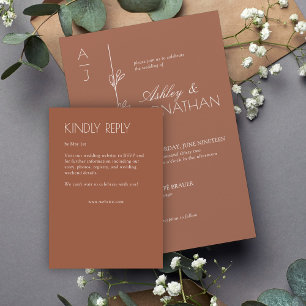 Cartons Réponse Mariage de diviseur floral biologique moderne