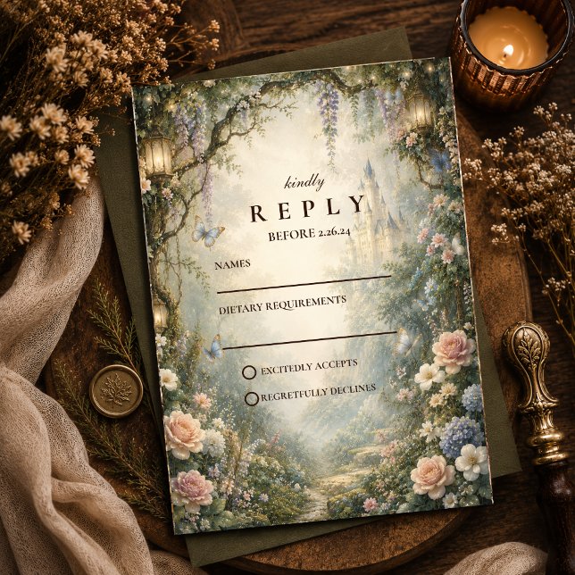 Cartons Réponse Mariage de Fée de Bois Fantaisiste (Créateur téléchargé)
