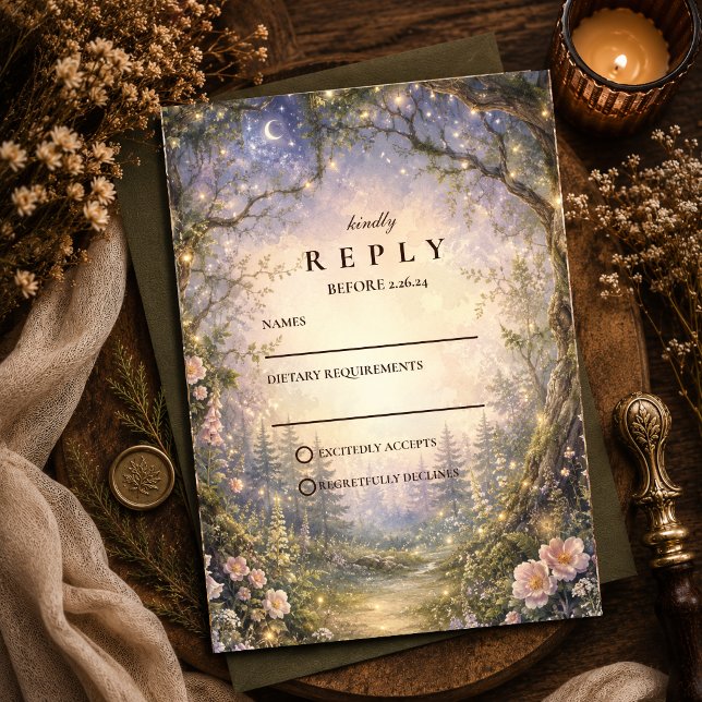 Cartons Réponse Mariage de Fée de la Forêt Enchantée (Créateur téléchargé)