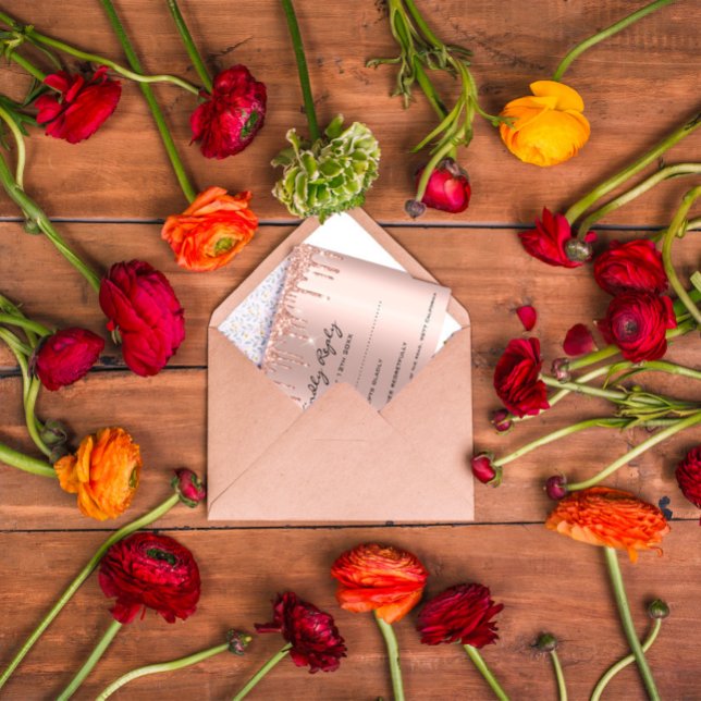 Cartons Réponse Mariage de Fête des mariées de Parties scintillant (Créateur téléchargé)