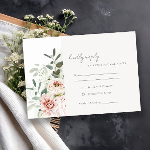 Cartons Réponse Mariage de feuillage Eucalyptus Pink