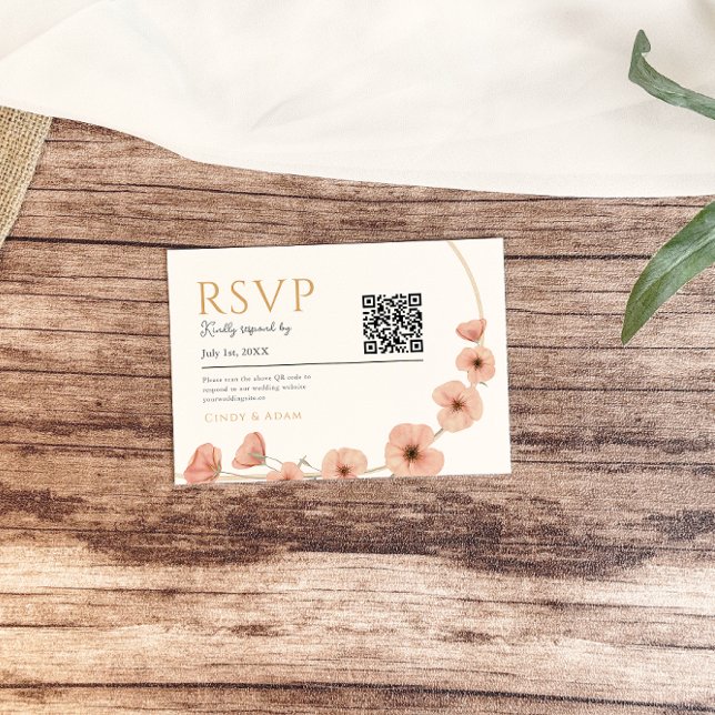 Cartons Réponse Mariage de Fleur sauvage Russe Blush Rose (Créateur téléchargé)