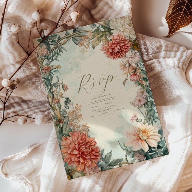 Cartons Réponse Mariage de fleurs victorien Royal (Créateur téléchargé)