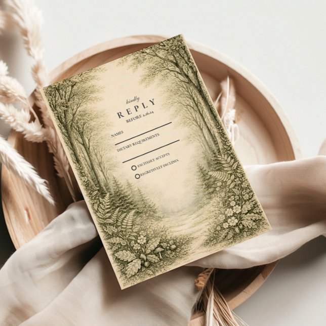 Cartons Réponse Mariage de forêt intemporel (Créateur téléchargé)