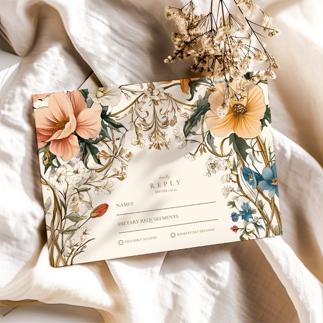 Cartons Réponse Mariage de fougères florales (Créateur téléchargé)