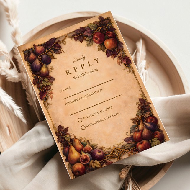 Cartons Réponse Mariage de fruits de récolte d'automne (Créateur téléchargé)