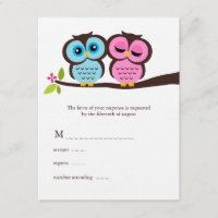 Mariage de hibou bleu et rose