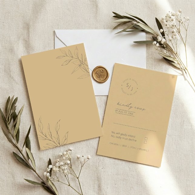 Cartons Réponse Mariage de Jardin Baigné de Soleil (Créateur téléchargé)