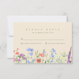 Cartons Réponse Mariage de jardin bohème aux fleurs sauvages de pr