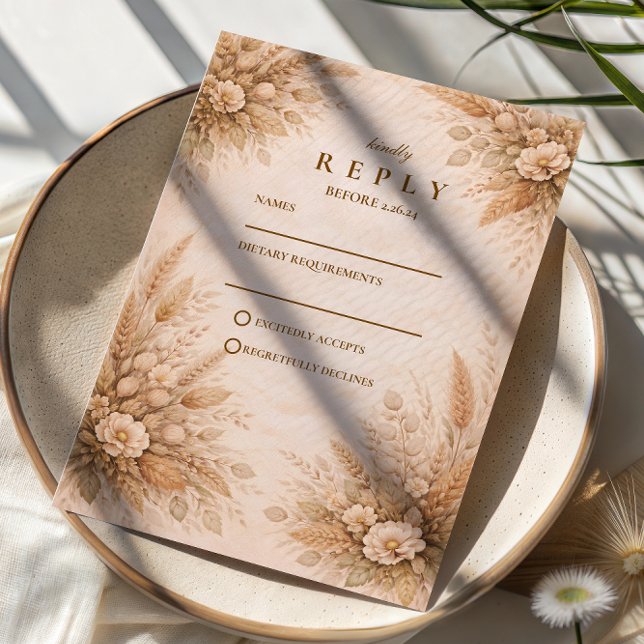 Cartons Réponse Mariage de jardin classique d'automne (Créateur téléchargé)