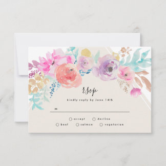 Cartons Réponse Mariage de jardin coloré Pastel
